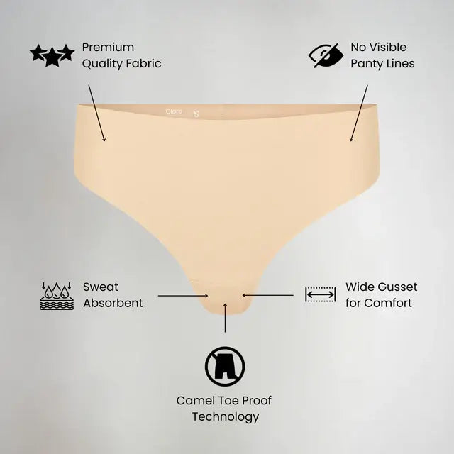 Tanga invisible con punta de camello de tiro alto